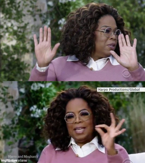 Oprah No / yes | image tagged in oprah hands,oprah silent | made w/ Imgflip meme maker