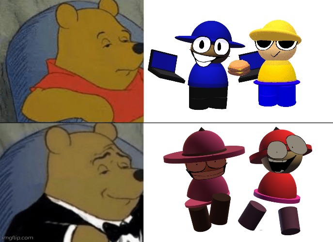 I like banbodi and bambox | image tagged in memes,tuxedo winnie the pooh,dave and bambi,bambox and banbodi,fnf,vs banbodi | made w/ Imgflip meme maker