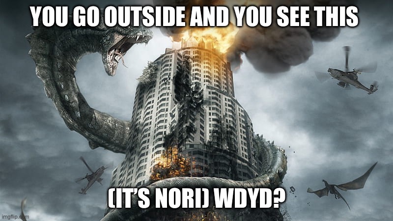 No erp or romance | YOU GO OUTSIDE AND YOU SEE THIS; (IT’S NORI) WDYD? | image tagged in enter | made w/ Imgflip meme maker