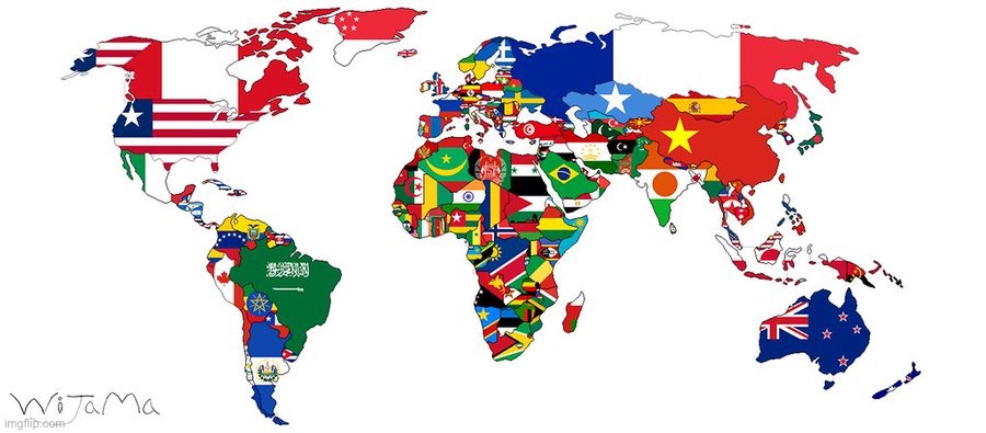 World Flag Map | image tagged in world flag map | made w/ Imgflip meme maker