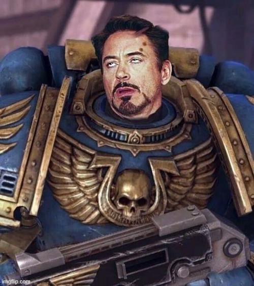 Robert Downey Face Warhammer 40k | image tagged in robert downey face warhammer 40k | made w/ Imgflip meme maker