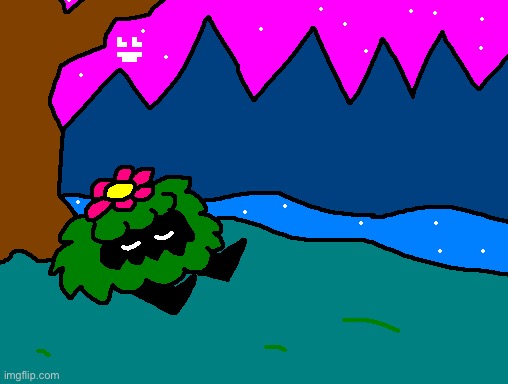 Happy bush man | image tagged in drawing | made w/ Imgflip meme maker