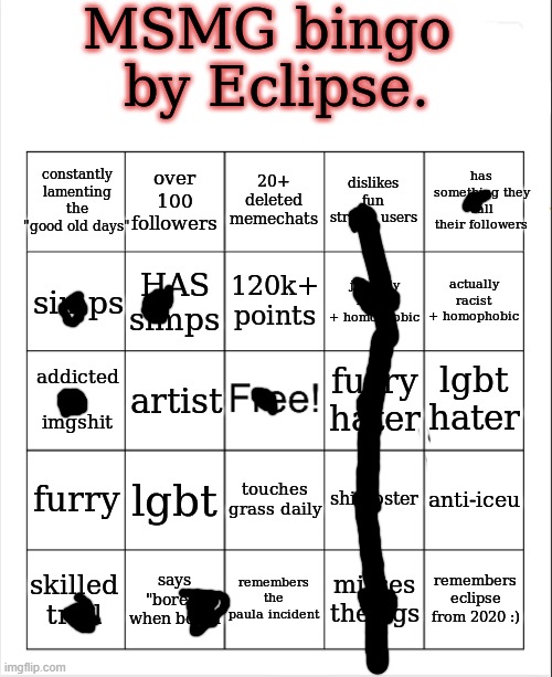 E | image tagged in msmg bingo by eclipse | made w/ Imgflip meme maker