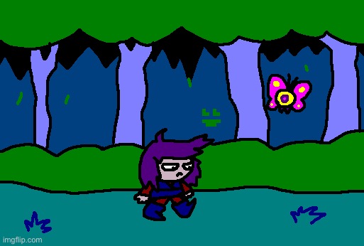 Alone he wanders, unaware of the dangers of the world | image tagged in drawing | made w/ Imgflip meme maker