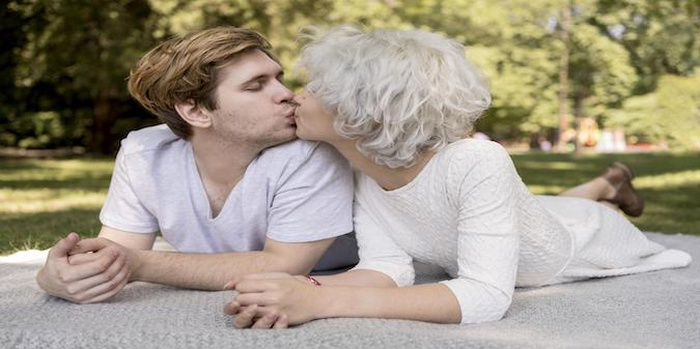 Older Woman, Young Man Romance Blank Meme Template