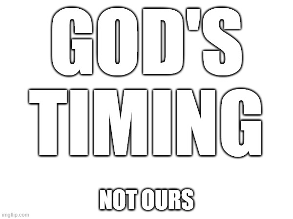 GOD'S TIMING; NOT OURS | image tagged in god,yahweh | made w/ Imgflip meme maker