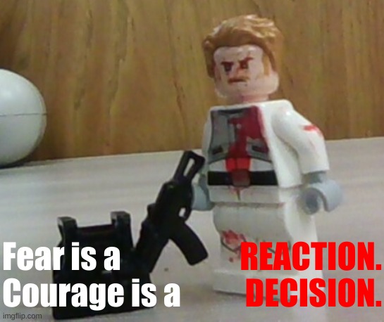 Heroic Assault | REACTION.
DECISION. Fear is a 
Courage is a | made w/ Imgflip meme maker