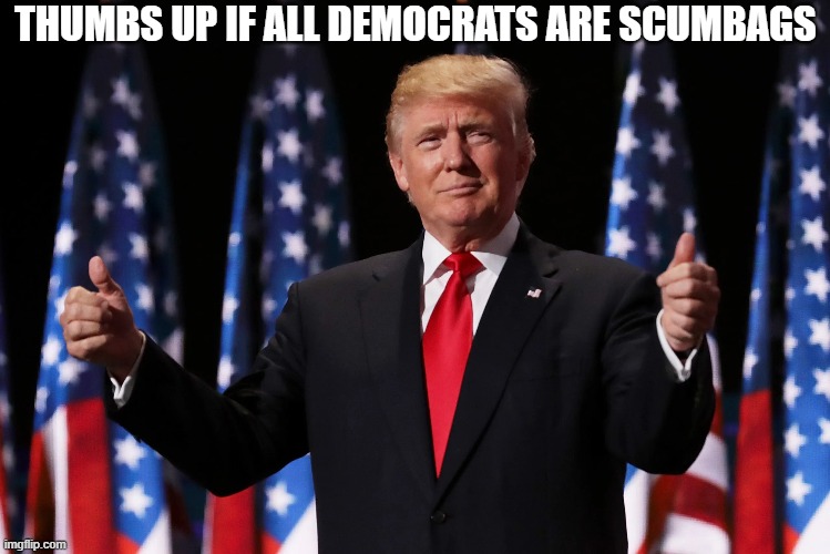 THUMBS UP IF ALL DEMOCRATS ARE SCUMBAGS | made w/ Imgflip meme maker