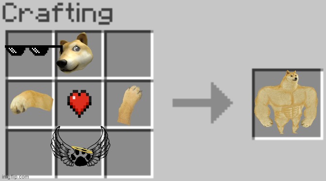 How to craft doge. | image tagged in synthesis | made w/ Imgflip meme maker
