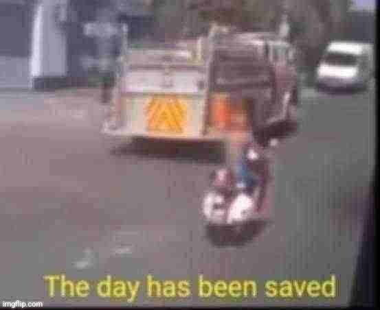 The day has been saved Blank Meme Template