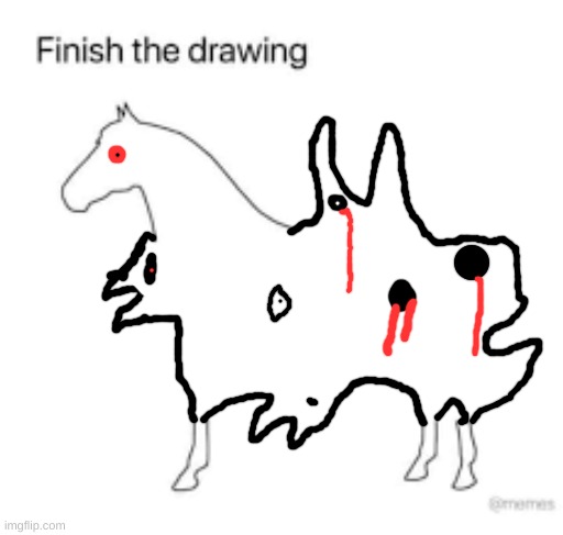 Have a new oc of mine :) | image tagged in finish the drawing | made w/ Imgflip meme maker