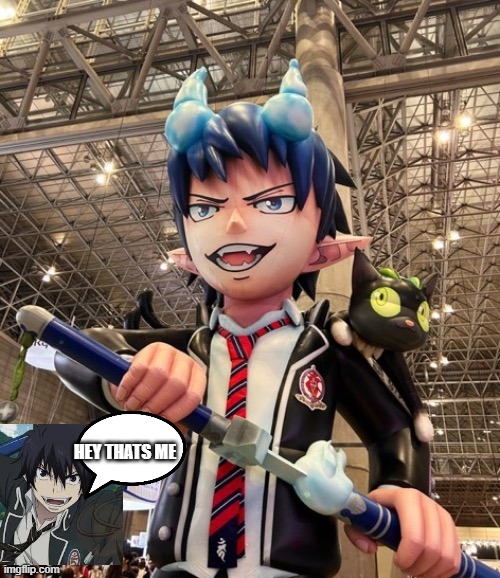 rin has seen a giant inflatable version of himself | HEY THATS ME | made w/ Imgflip meme maker