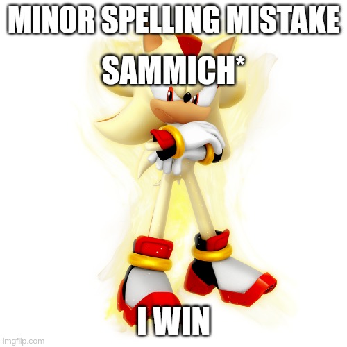 SAMMICH* | image tagged in minor spelling mistake hd | made w/ Imgflip meme maker