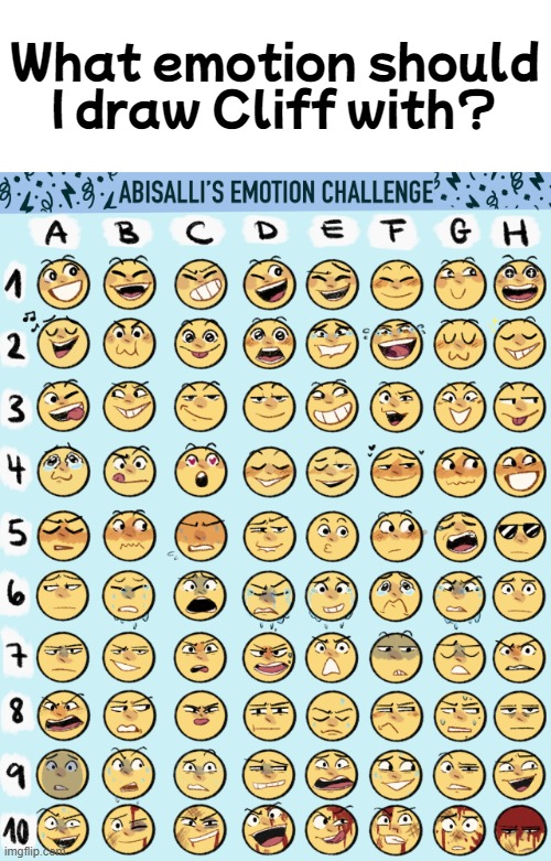 What emotion should I draw Cliff with? | made w/ Imgflip meme maker