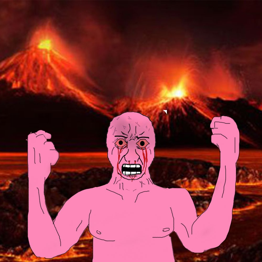 Pink Wojack Fighting In Hell Blank Meme Template