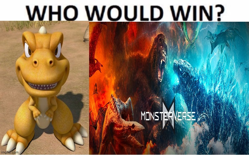 MonsterVerse versus Gon | image tagged in who would win,gon,godzilla,kaiju,dinosaurs | made w/ Imgflip meme maker