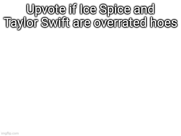 Upvote if Ice Spice and Taylor Swift are overrated hoes | made w/ Imgflip meme maker