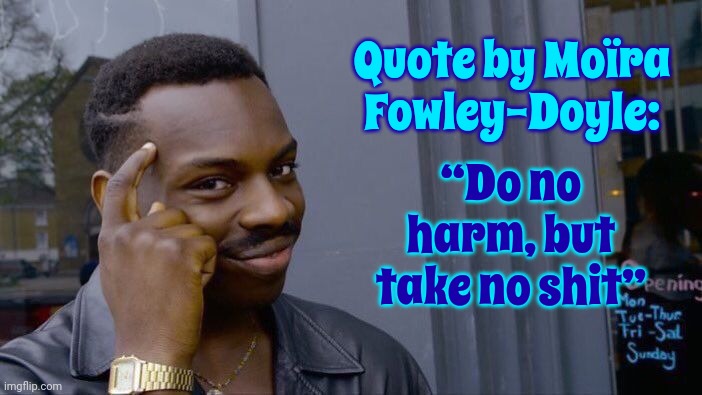 More Attitude | “Do no harm, but take no shit”; Quote by Moïra Fowley-Doyle: | image tagged in memes,roll safe think about it,real life,attitude,be kind,take no shit | made w/ Imgflip meme maker