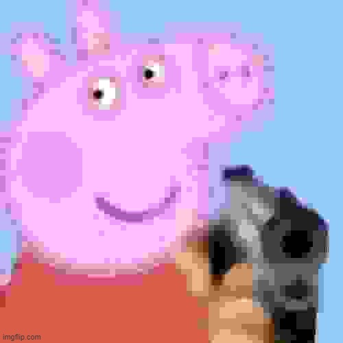 Peppa pig point gun | image tagged in peppa pig point gun | made w/ Imgflip meme maker