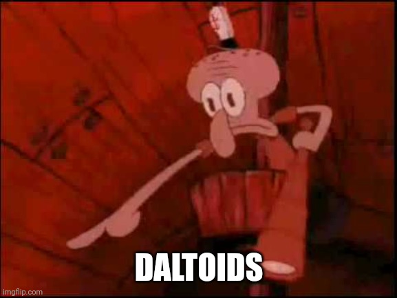 DALTOIDS | image tagged in squidward pointing | made w/ Imgflip meme maker