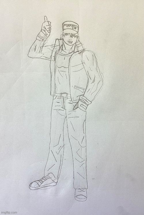 Guys I drew Terry Bogard :sunglasses: Rate it out of 10 | made w/ Imgflip meme maker