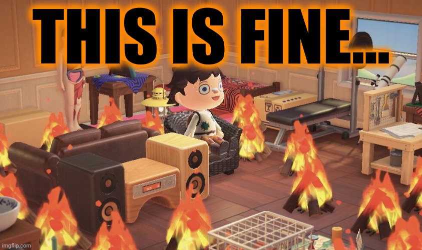 Animal Crossing This Is Fine | THIS IS FINE... | image tagged in animal crossing this is fine | made w/ Imgflip meme maker