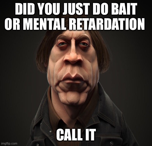 Call it | DID YOU JUST DO BAIT OR MENTAL RETARDATION CALL IT | image tagged in call it | made w/ Imgflip meme maker