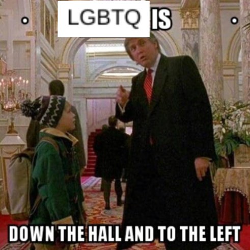 High Quality LGBTQ is Down the Hall and to the Left Blank Meme Template