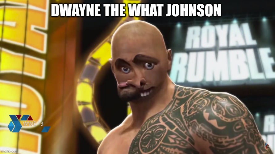 The what | DWAYNE THE WHAT JOHNSON | image tagged in gaming,wwe | made w/ Imgflip meme maker