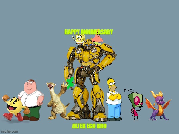 it's been 1 year since i've been on deivantart | HAPPY ANNIVERSARY; ALTER EGO BRO | image tagged in deviantart,anniversary | made w/ Imgflip meme maker