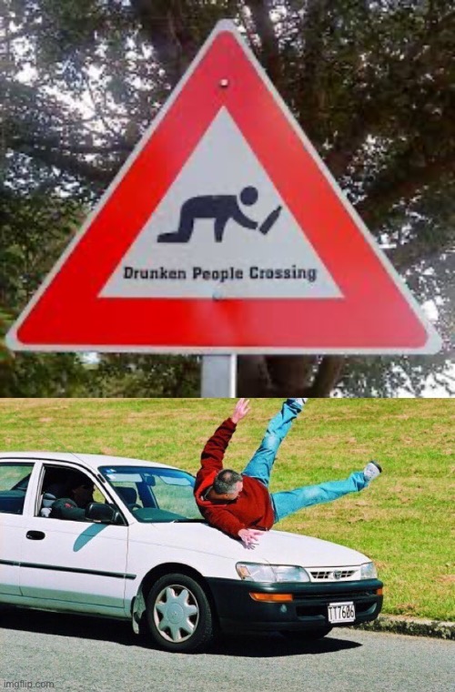 Oop | image tagged in guy run over by car,stupid signs,cars | made w/ Imgflip meme maker