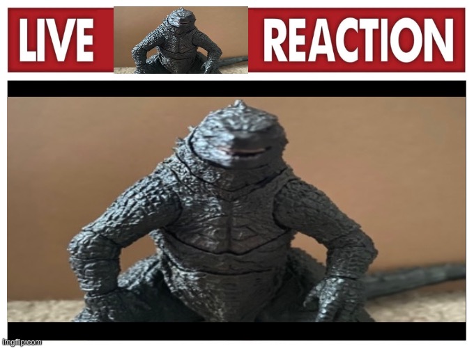 Live reaction | image tagged in live reaction,wide,godzilla | made w/ Imgflip meme maker