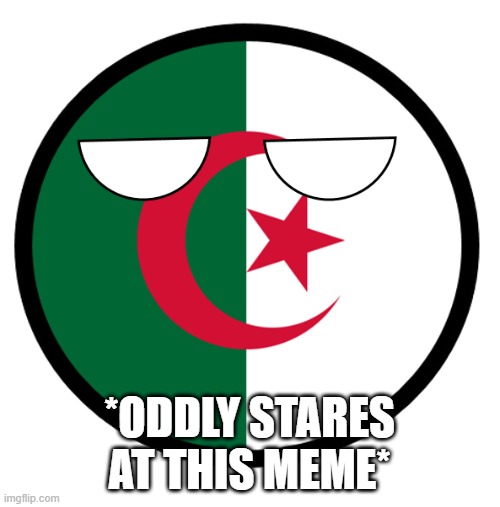 Algeria | *ODDLY STARES AT THIS MEME* | image tagged in algeria | made w/ Imgflip meme maker