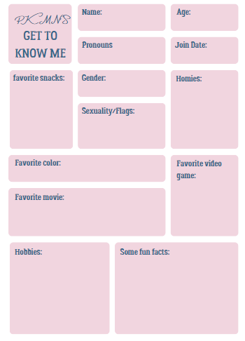 PKMN's Get to Know Me Blank Meme Template
