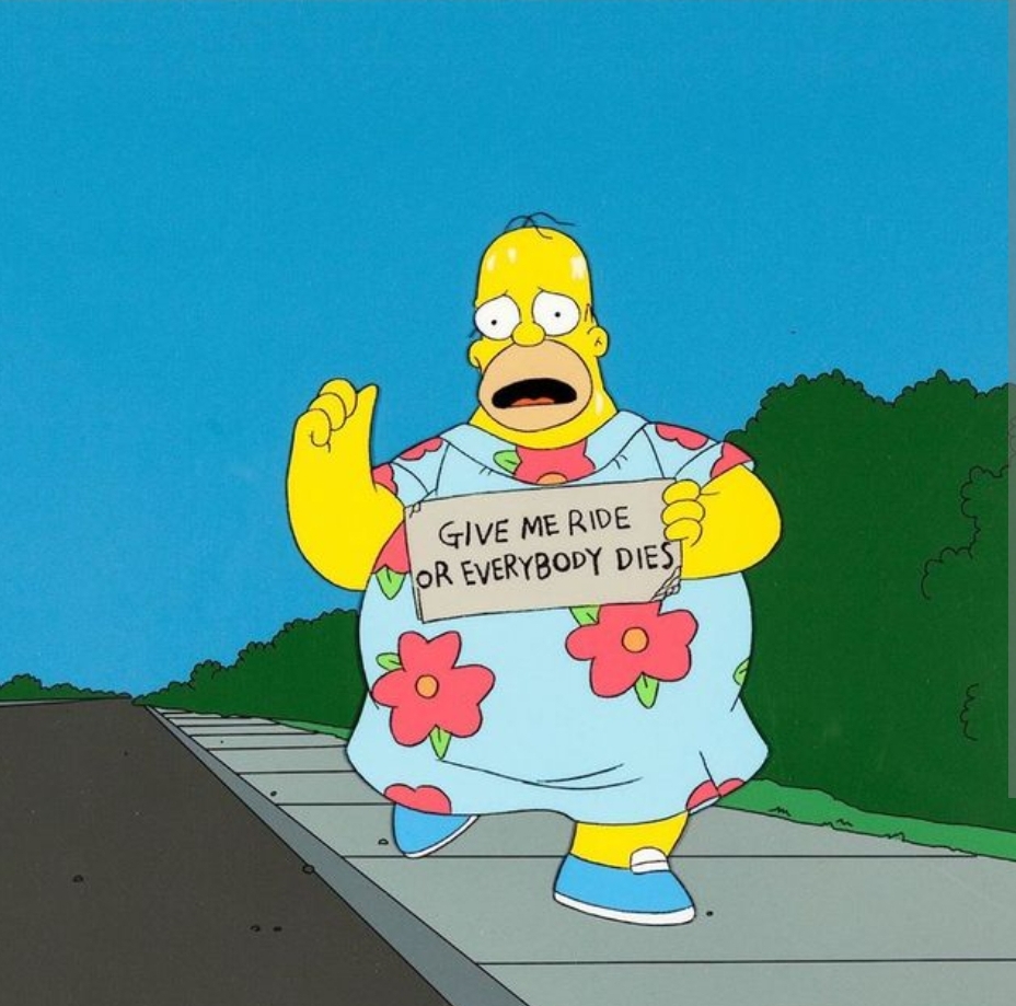 High Quality Homer Simpson Give me a ride Blank Meme Template