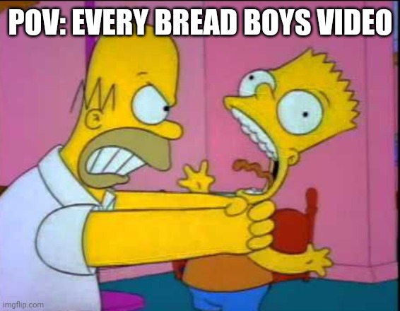 Facts or facts? | POV: EVERY BREAD BOYS VIDEO | image tagged in homer strangling bart | made w/ Imgflip meme maker