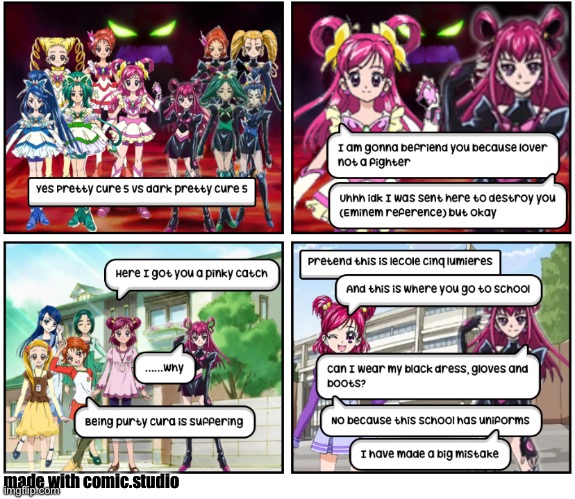 Yes precure 5 the second sequel (made my me): episode 1 | made with comic.studio | image tagged in precure,yes precure 5,comic studio | made w/ Imgflip meme maker