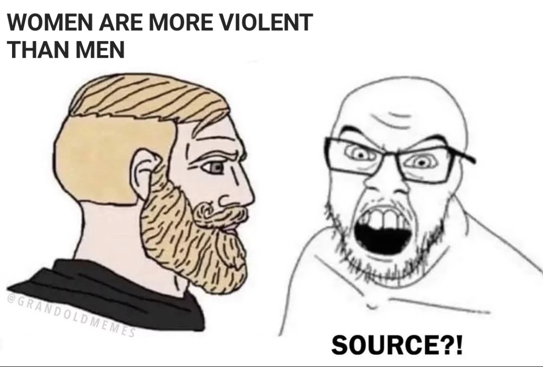 Women are more violent than men Blank Meme Template