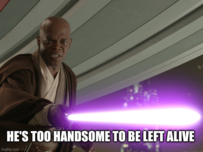 He's too dangerous to be left alive! | HE'S TOO HANDSOME TO BE LEFT ALIVE | image tagged in he's too dangerous to be left alive | made w/ Imgflip meme maker