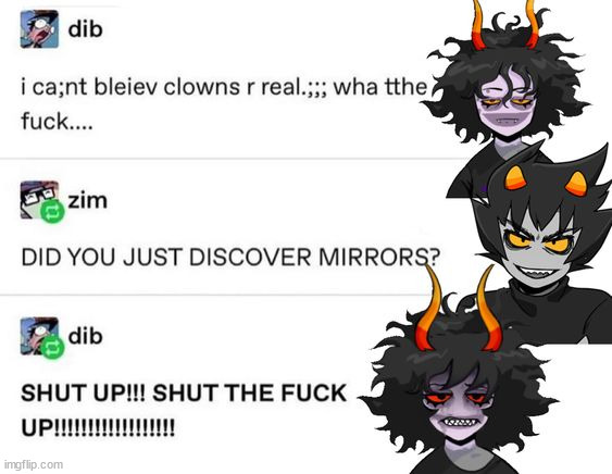 the pesterquest sprites of karkat and gamzee r hot | made w/ Imgflip meme maker