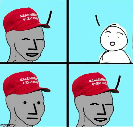 High Quality npc maga laughing Blank Meme Template