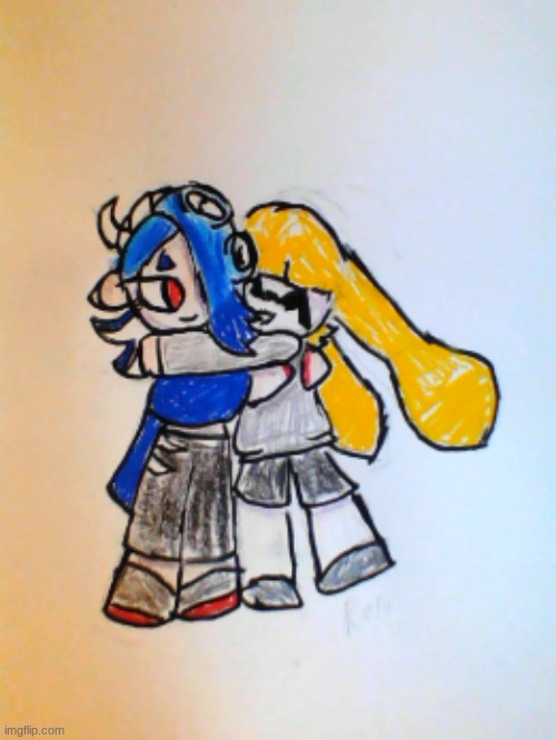 Rose hugging Shiver | image tagged in rose hugging shiver | made w/ Imgflip meme maker