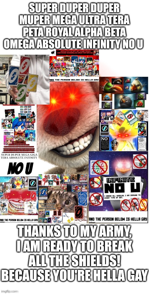 Almighty No U Card | image tagged in almighty no u card | made w/ Imgflip meme maker