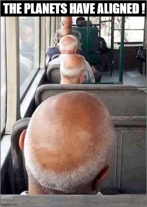 Is This A Portent Of Doom ? | THE PLANETS HAVE ALIGNED ! | image tagged in portent,doom,baldness,planets | made w/ Imgflip meme maker