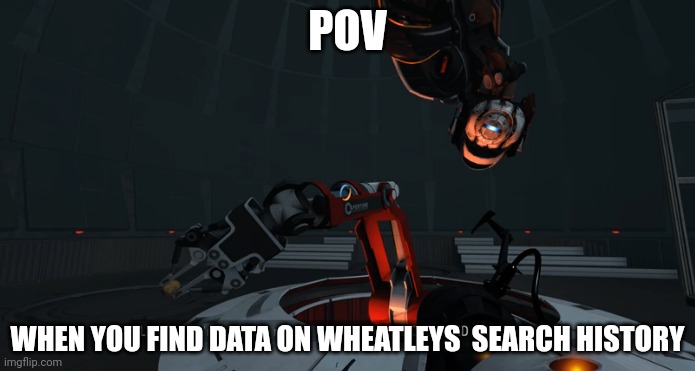 Found his search history | POV; WHEN YOU FIND DATA ON WHEATLEYS  SEARCH HISTORY | image tagged in you were designed to be a moron | made w/ Imgflip meme maker