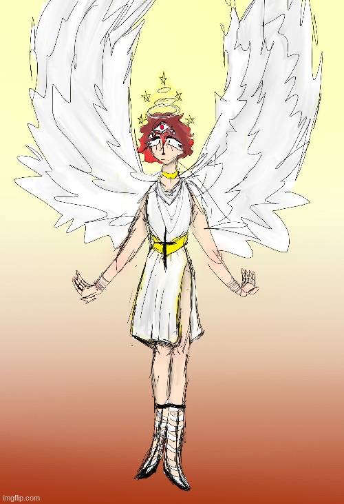 character design for the angel Cherry au | made w/ Imgflip meme maker