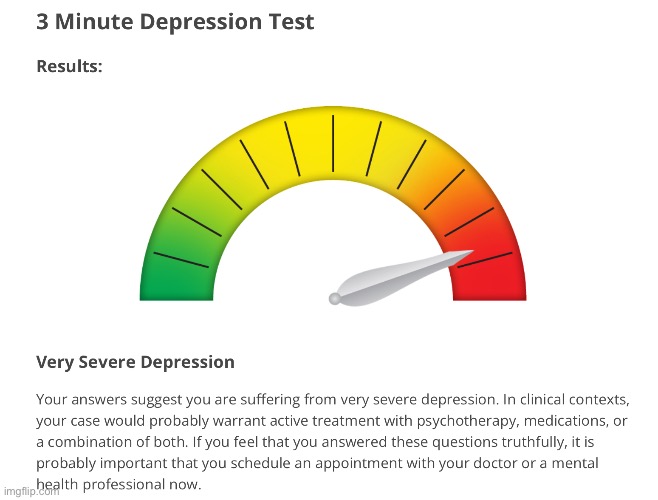 Damn https://www.idrlabs.com/3-minute-depression/test.php | made w/ Imgflip meme maker
