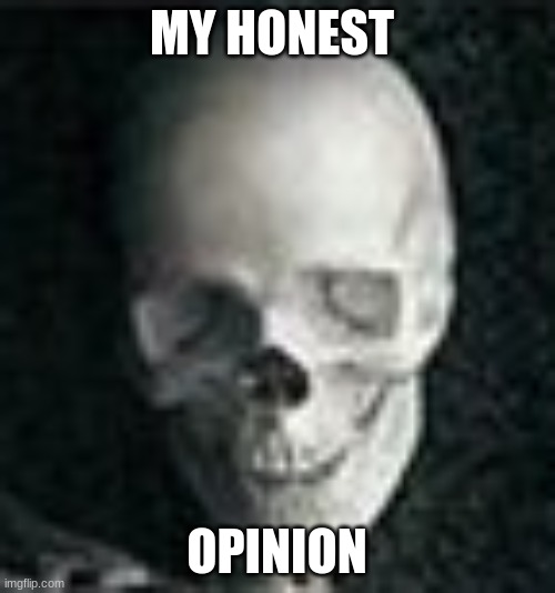 MY HONEST OPINION | image tagged in skull | made w/ Imgflip meme maker