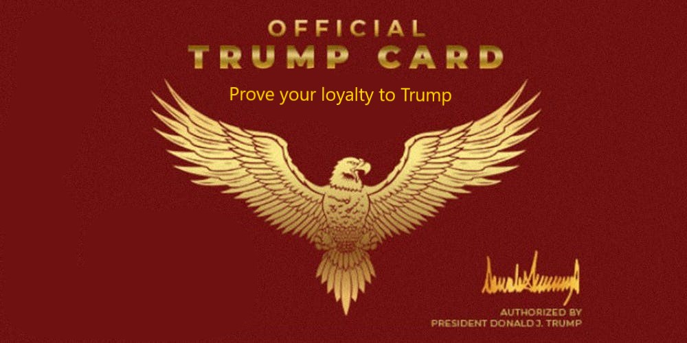 Trump Loyalty card JPP Blank Meme Template