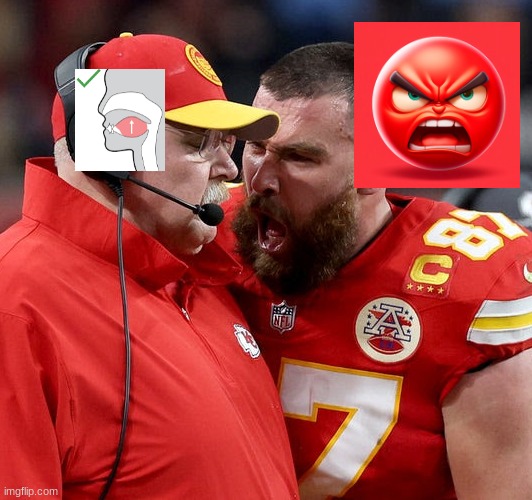 All bro wanted to do is mew | image tagged in travis kelce screaming,mewing | made w/ Imgflip meme maker
